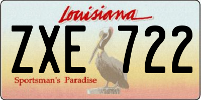 LA license plate ZXE722