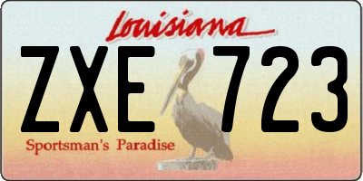 LA license plate ZXE723