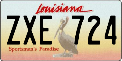 LA license plate ZXE724