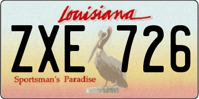 LA license plate ZXE726