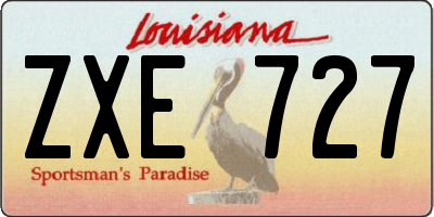 LA license plate ZXE727