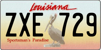 LA license plate ZXE729