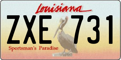 LA license plate ZXE731