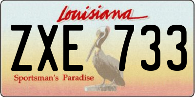 LA license plate ZXE733