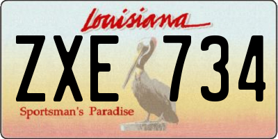 LA license plate ZXE734