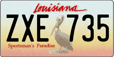 LA license plate ZXE735