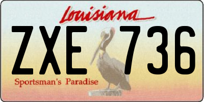 LA license plate ZXE736