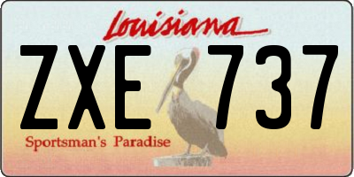 LA license plate ZXE737