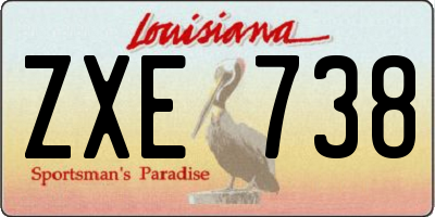 LA license plate ZXE738