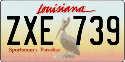 LA license plate ZXE739