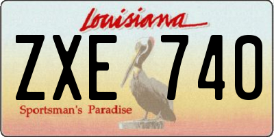 LA license plate ZXE740