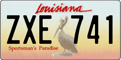 LA license plate ZXE741