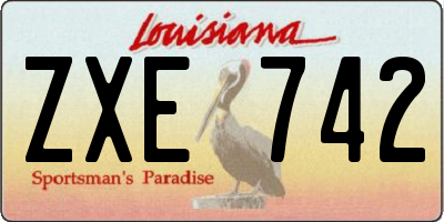 LA license plate ZXE742