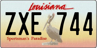 LA license plate ZXE744