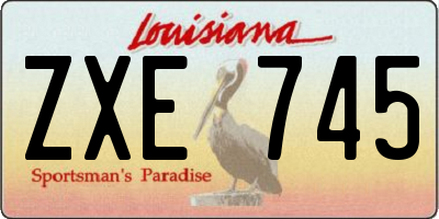 LA license plate ZXE745