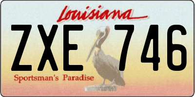 LA license plate ZXE746