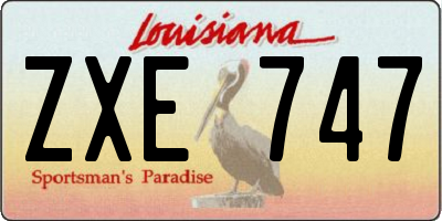 LA license plate ZXE747