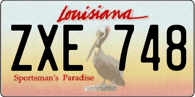 LA license plate ZXE748