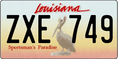 LA license plate ZXE749