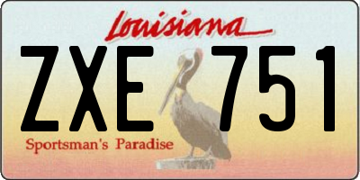 LA license plate ZXE751