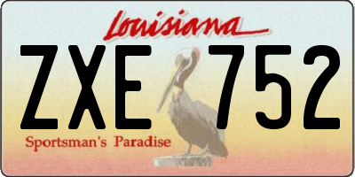 LA license plate ZXE752