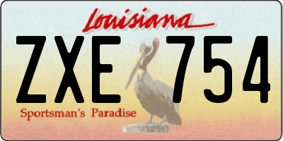 LA license plate ZXE754