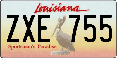 LA license plate ZXE755