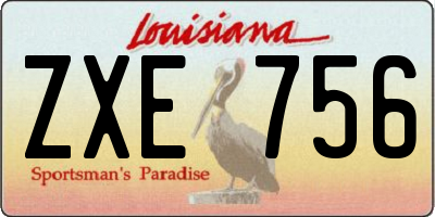 LA license plate ZXE756