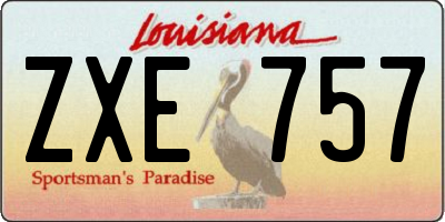 LA license plate ZXE757