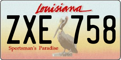 LA license plate ZXE758