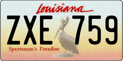 LA license plate ZXE759