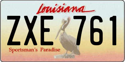 LA license plate ZXE761