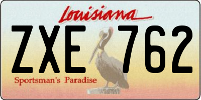 LA license plate ZXE762