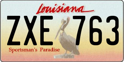 LA license plate ZXE763