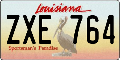 LA license plate ZXE764