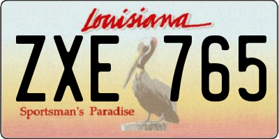 LA license plate ZXE765