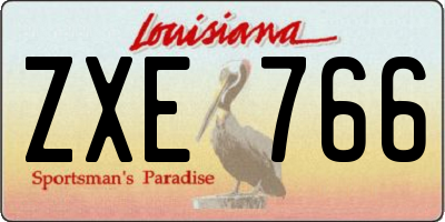 LA license plate ZXE766