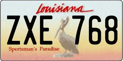 LA license plate ZXE768