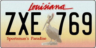 LA license plate ZXE769