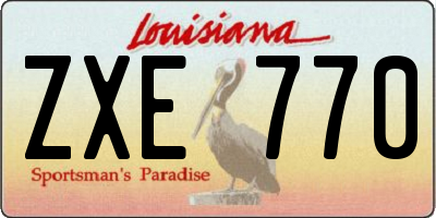 LA license plate ZXE770