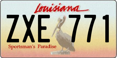 LA license plate ZXE771