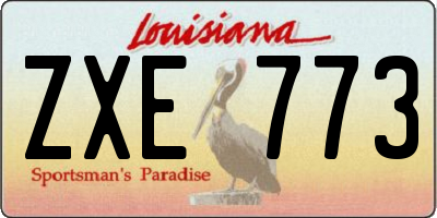 LA license plate ZXE773