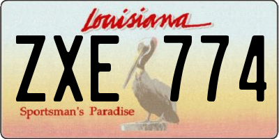 LA license plate ZXE774