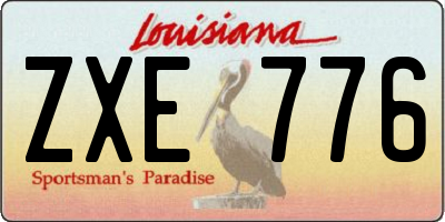 LA license plate ZXE776