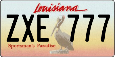 LA license plate ZXE777