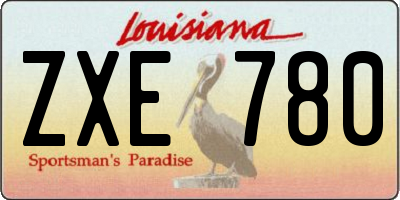 LA license plate ZXE780