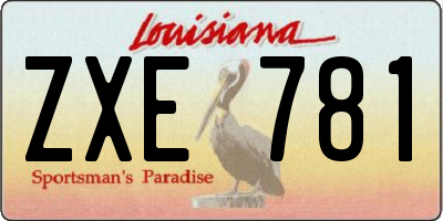 LA license plate ZXE781