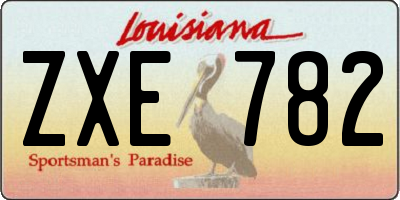 LA license plate ZXE782