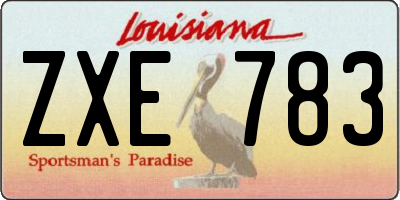 LA license plate ZXE783