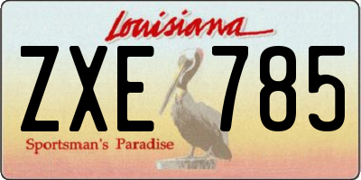 LA license plate ZXE785